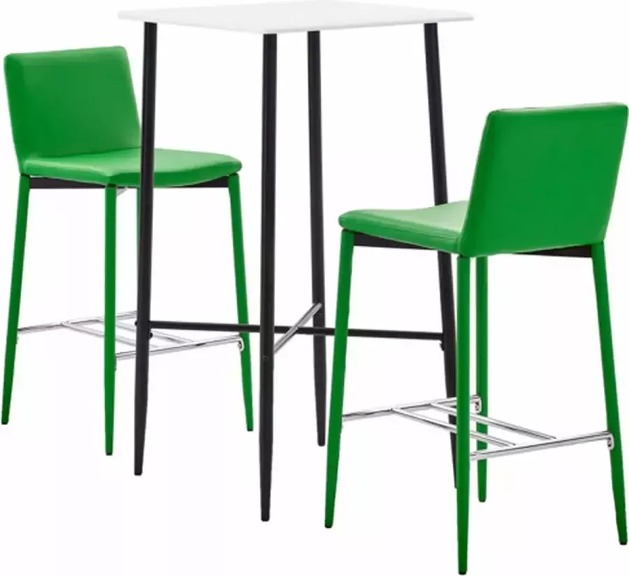 VIDAXL 3-delige Barset kunstleer groen