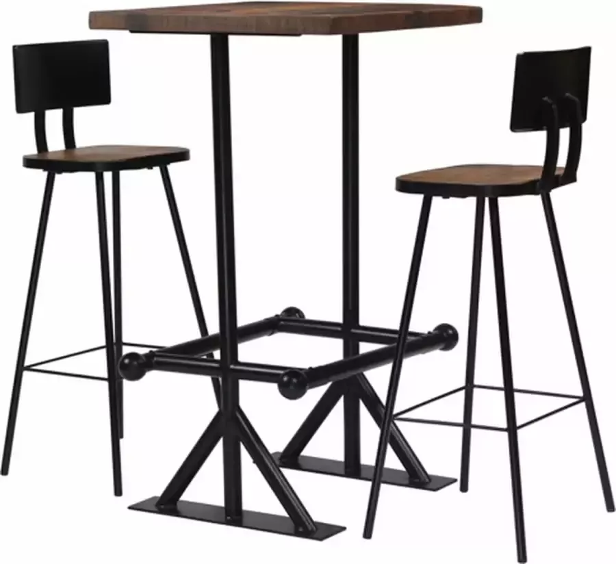 Vida XL vidaXL 3-delige Barset massief gerecycled hout-VXL-245394 - Foto 3