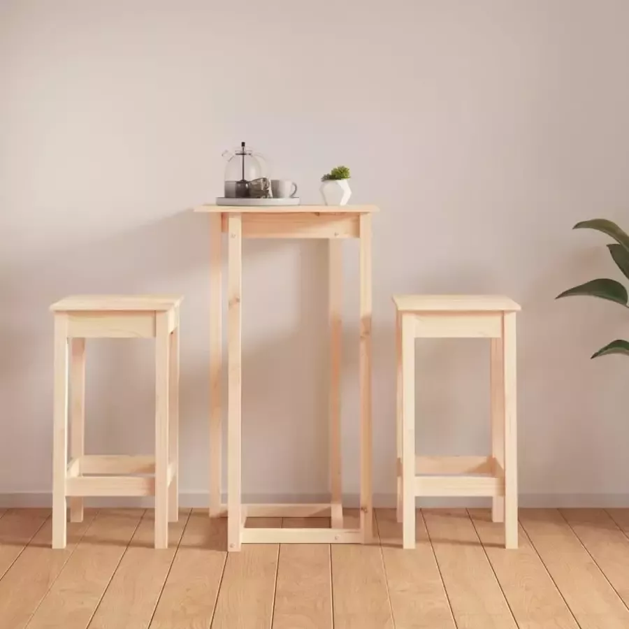 VidaXL -3-delige-Barset-massief-grenenhout