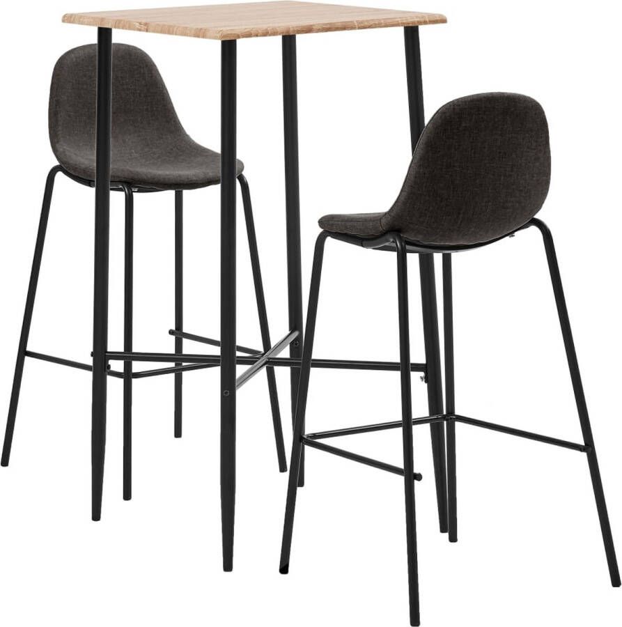 VidaXL -3-delige-Barset-stof-donkergrijs - Foto 2
