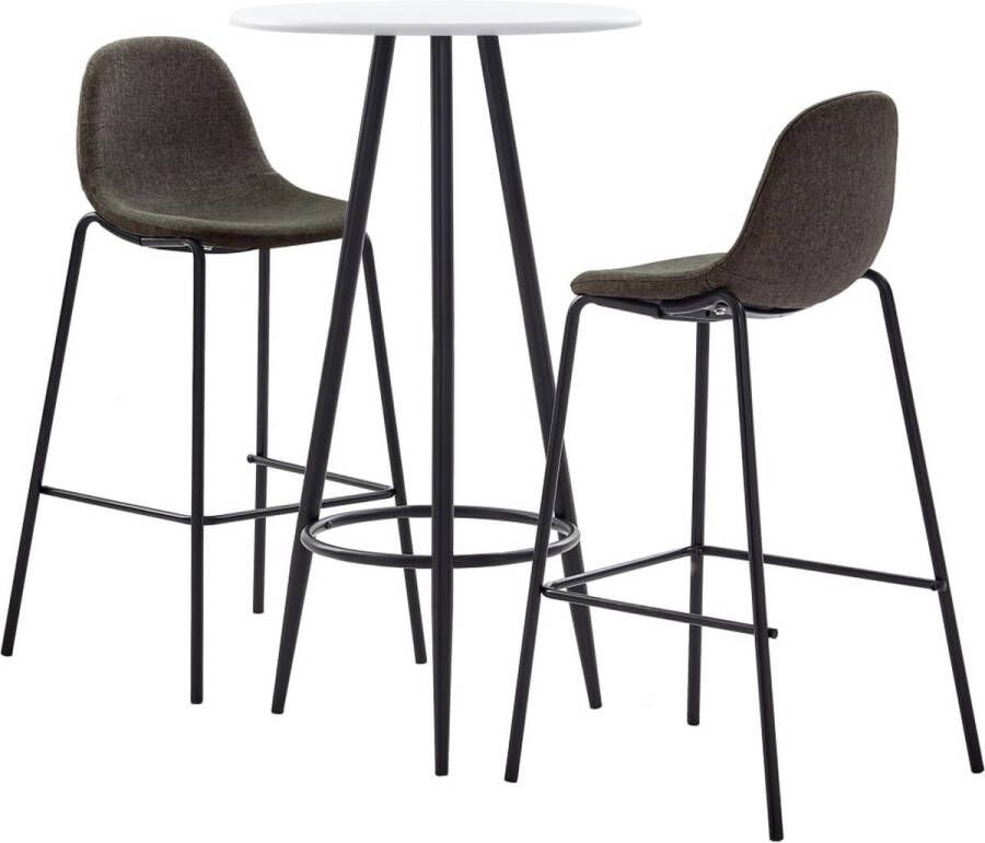 VidaXL 3-delige Barset Stijlvol en Comfortabel Barset Bartafel Barstoelen Moderne Meubels Saloninrichting Keukeninrichting Dining Furniture Trendy Meubilair Zwartwit Decor - Foto 2