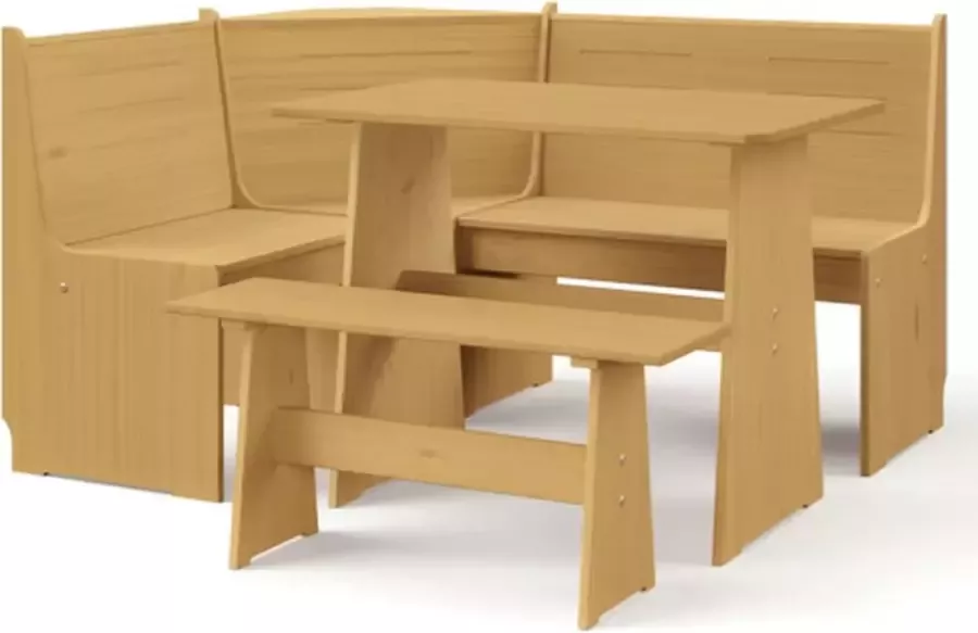 VidaXL 3-delige Eethoek REINE massief grenenhout honingbruin - Foto 3