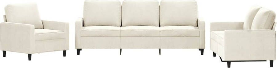 The Living Store Loungeset Fluweel Crème 2-zitsbank Comfortabele zitervaring Loungebank Fluweelblad Lounge Set 2 Persoons Bank Creme Meubels - Foto 2