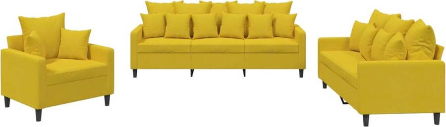 The Living Store Loungeset Velours Geel 2-Zitsbank Comfortabel en Stevig Polyester Metaal Multiplex Loungeset Velours Bankstellen 2 Persoons Bank Gelkleurige Meubels - Foto 2