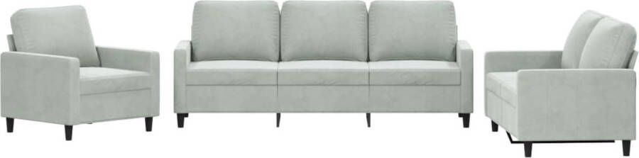 The Living Store Loungebank Fluweel 2-zitsbank Lichtgrijs 138 x 77 x 80 cm Dik gevoerde zitting Loungeset Fluweelb Bank Grijze Bank 2 Persoons Bank 3 Persoons Bank - Foto 2