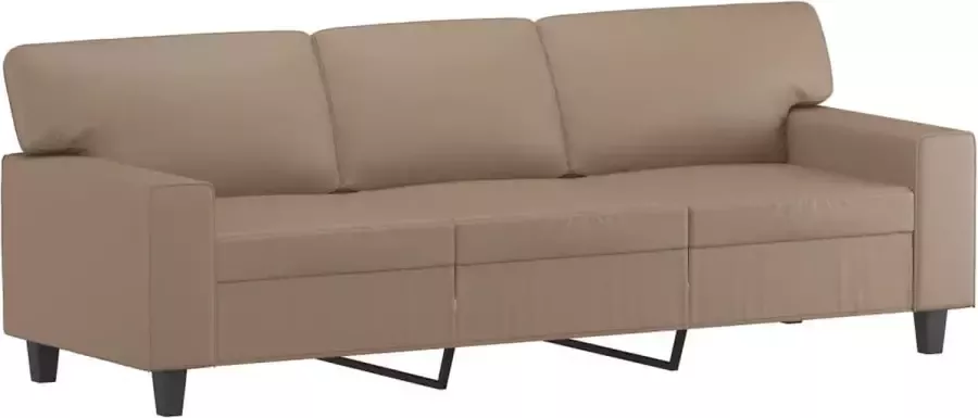 VidaXL 3-delige Loungeset met kussens kunstleer cappuccinokleurig