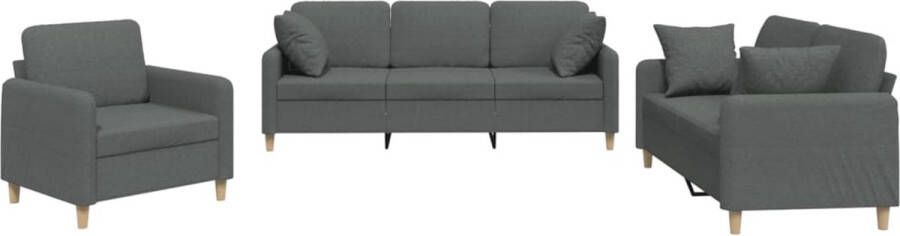 The Living Store Loungebank Donkergrijs Comfortabele 2-Zitsbank Duurzame Stof 138 x 77 x 80 cm Loungeset Banken Fauteuils Grijs Stoffen Bank - Foto 2