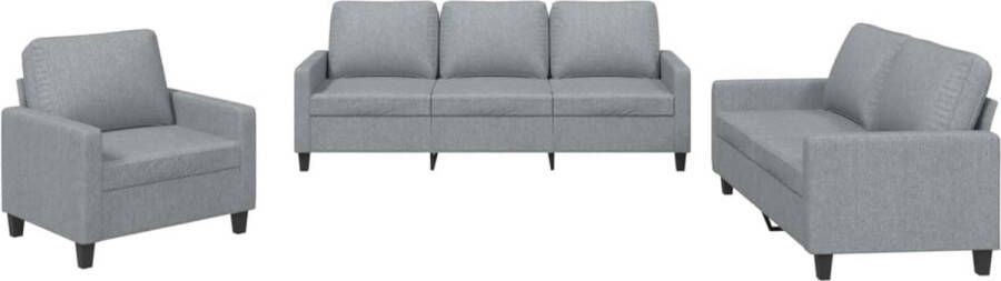 Vida XL vidaXL 3-delige Loungeset met kussens stof lichtgrijs-VXL-3201242 - Foto 6