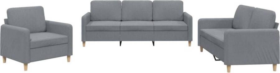 The Living Store Loungeset Ancona Lichtgrijs Metalen Frame Inclusief 2- en 3-zitsbank Dik gevoerde zitting Loungeset Bankstel Tuinlounge Buitenleven Relaxen