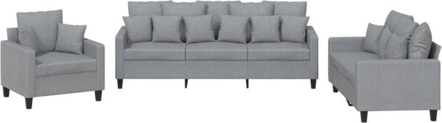 The Living Store Loungeset Stonewall Armstoel 78x77x80cm Lichtgrijs Loungeset Loungemeubel Buitenset Tuinset Grijs Meubilair - Foto 2