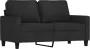 VIDAXL 3-delige loungeset met kussens stof zwart - Thumbnail 2