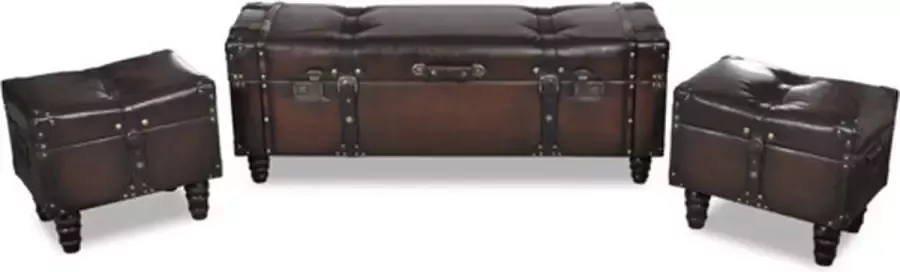 Vida XL vidaXL 3-delige Opbergbankjeenset bruin -VXL-240551 - Foto 4