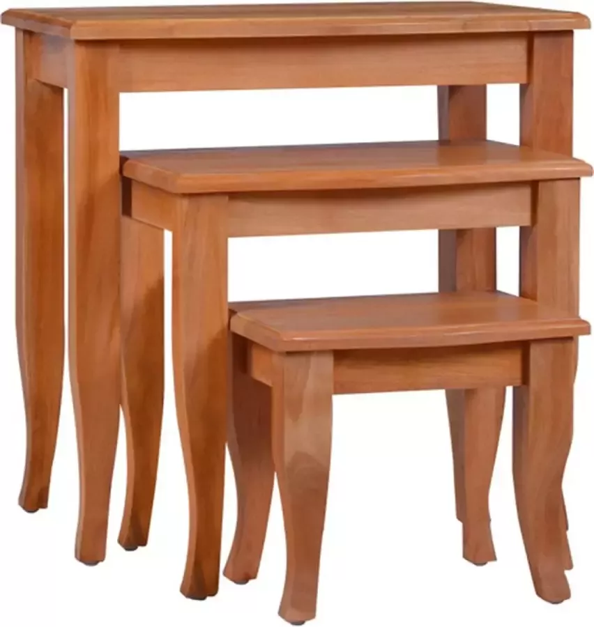 VidaXL 3-delige Tafeltjesset massief mahoniehout