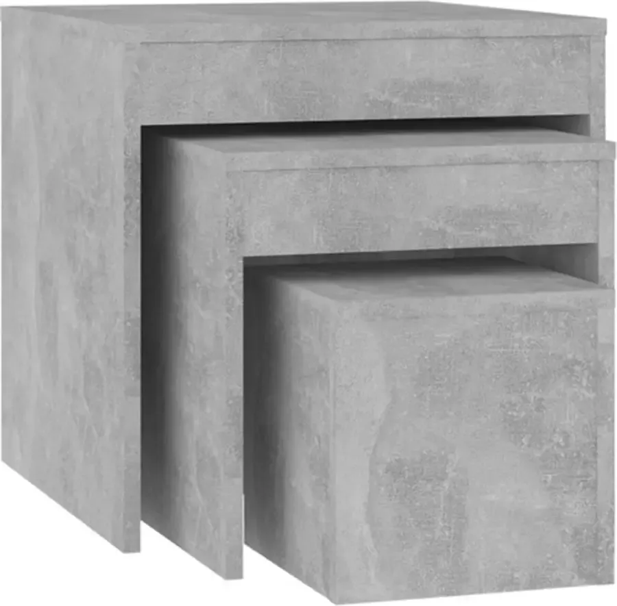 VIDAXL 3-delige Tafeltjesset bewerkt hout betongrijs - Foto 2