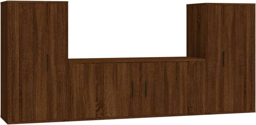VidaXL -3-delige-Tv-meubelset-bewerkt-hout-bruineikenkleurig - Foto 2