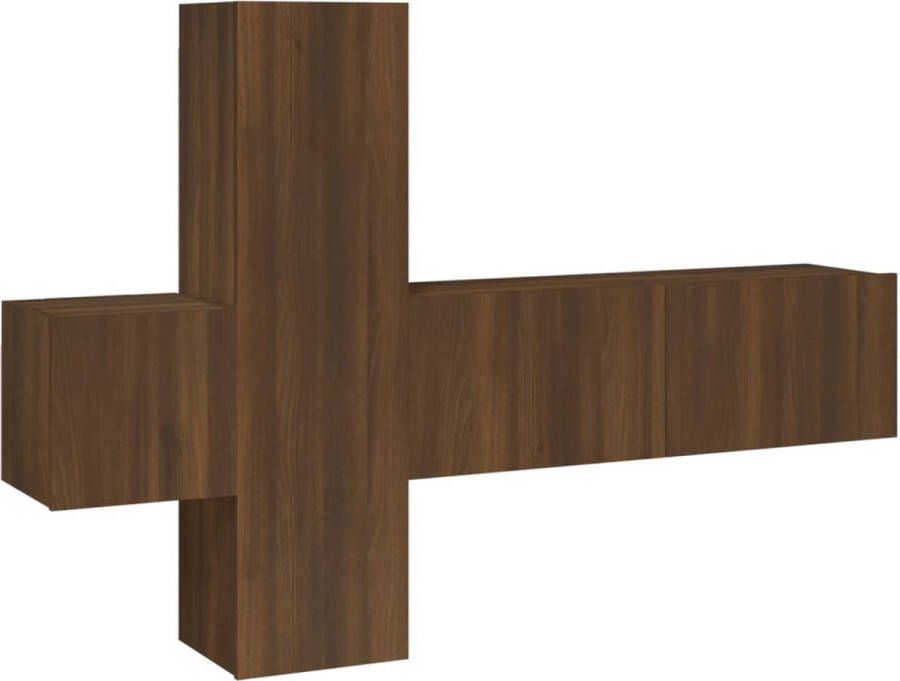 VidaXL -3-delige-Tv-meubelset-bewerkt-hout-bruin-eikenkleur - Foto 3