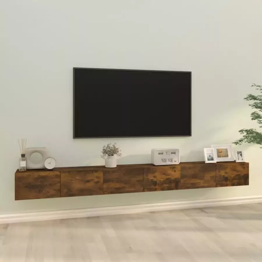 VidaXL -3-delige-Tv-meubelset-bewerkt-hout-gerookt-eikenkleurig - Foto 1