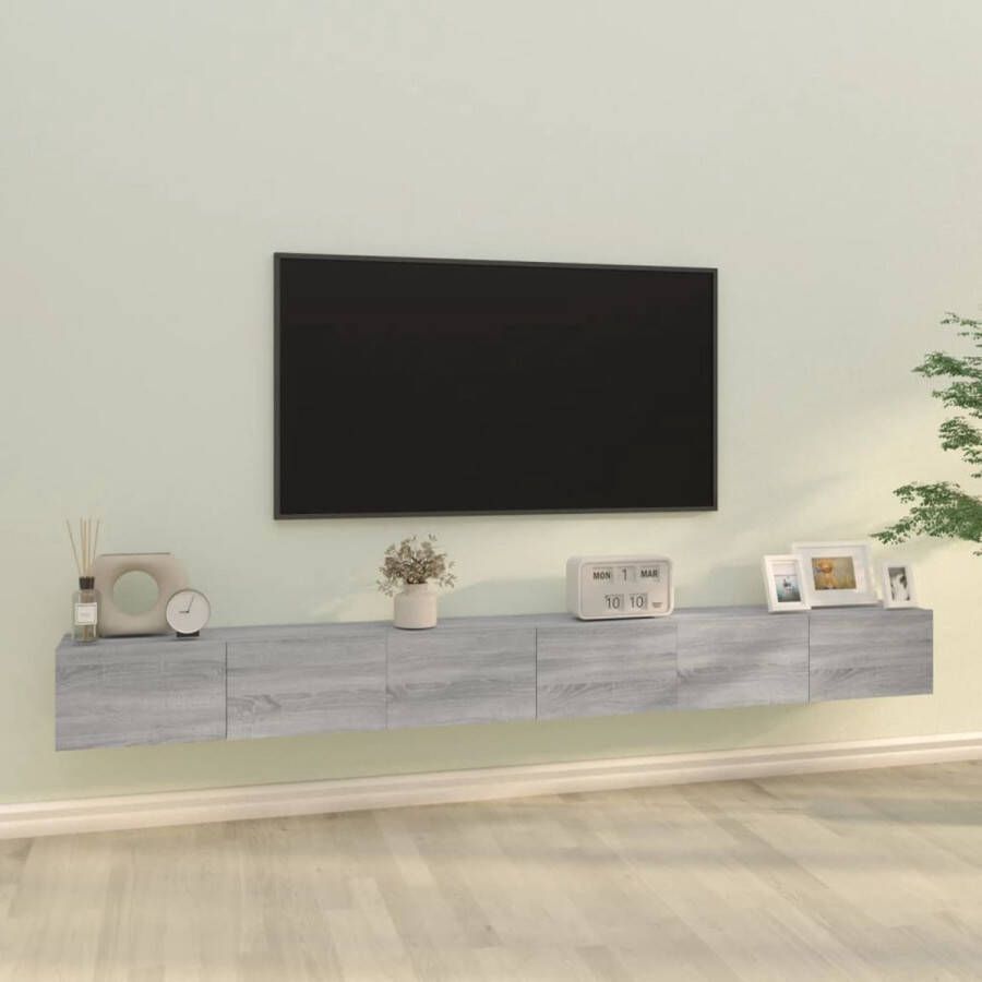 VidaXL -3-delige-Tv-meubelset-bewerkt-hout-grijs-sonoma-eikenkleurig - Foto 1