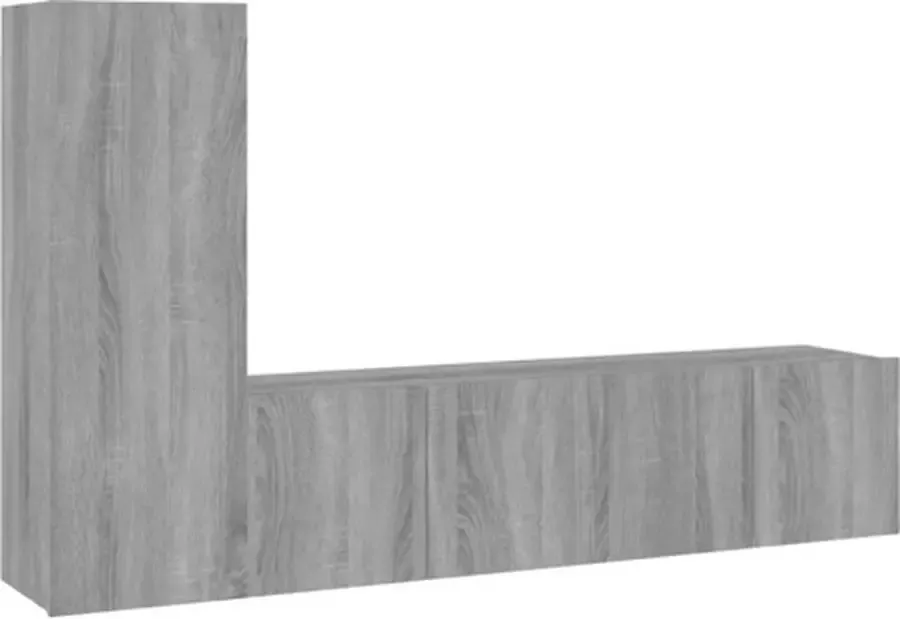 VidaXL -3-delige-Tv-meubelset-bewerkt-hout-grijs-sonoma-eikenkleurig - Foto 2