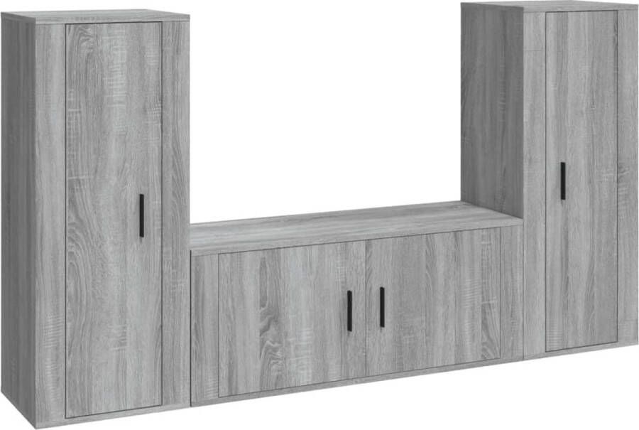 VidaXL -3-delige-Tv-meubelset-bewerkt-hout-grijs-sonoma-eikenkleurig - Foto 2