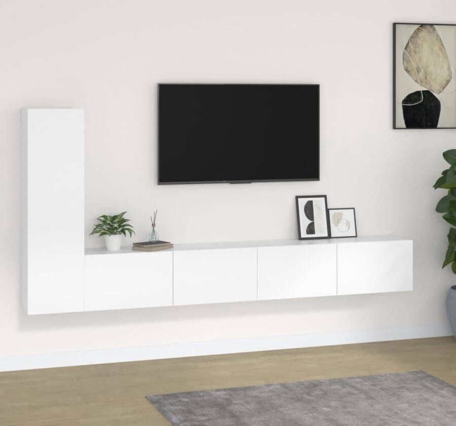 VidaXL -3-delige-Tv-meubelset-bewerkt-hout-wit - Foto 3