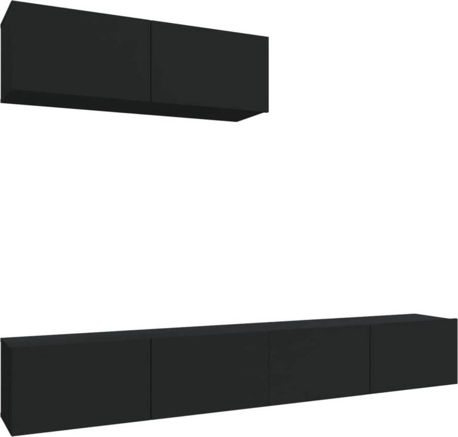 VidaXL -3-delige-Tv-meubelset-bewerkt-hout-zwart - Foto 2