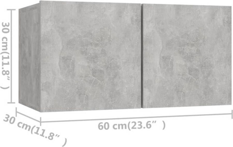 VidaXL -3-delige-Tv-meubelset-spaanplaat-betongrijs - Foto 4