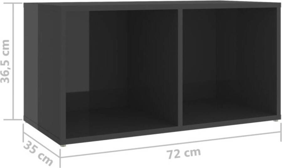 VIDAXL 3-delige Tv-meubelset bewerkt hout hoogglans grijs - Foto 4