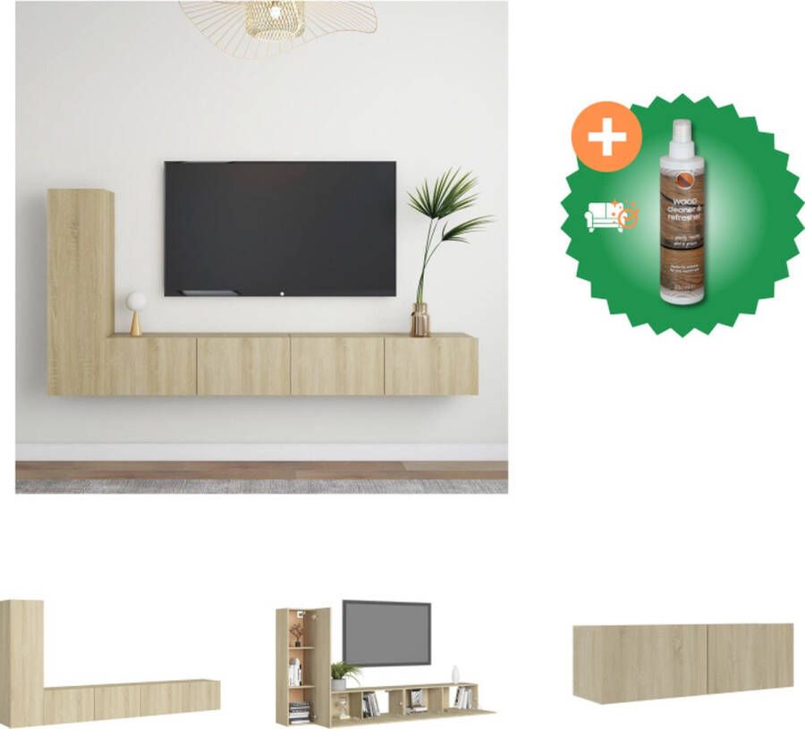 VidaXL Televisiemeubel Sonoma Eiken Wandmontage Boekenkast Onderhoudsvriendelijk Afmetingen (L)- 60 x 30 x 30 cm Afmetingen (M)- 30.5 x 30 x 60 cm Montage vereist Kast Inclusief Houtreiniger en verfrisser - Foto 2