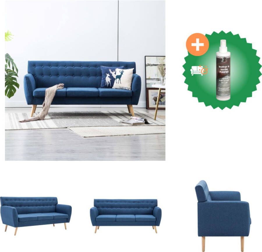 VidaXL 3-zitsbank Blauw 172 x 70 x 82 cm Stijlvol en comfortabel Bank Inclusief Reiniger