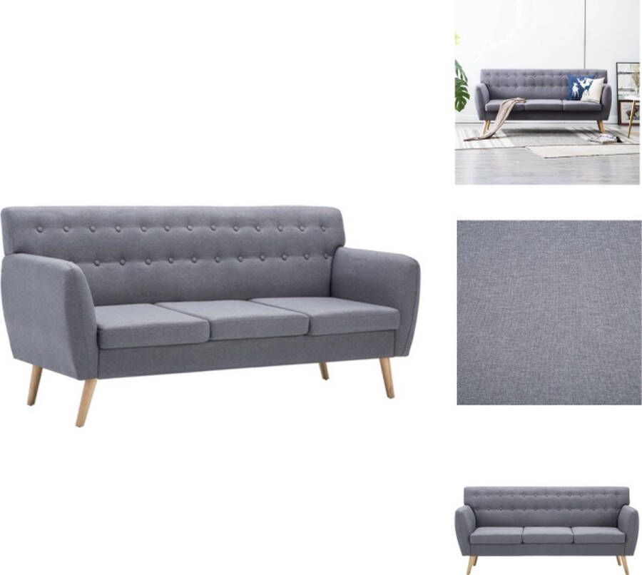 VidaXL 3-zitsbank lichtgrijs 172 x 70 x 82 cm Stijlvolle en comfortabele sofa Bank