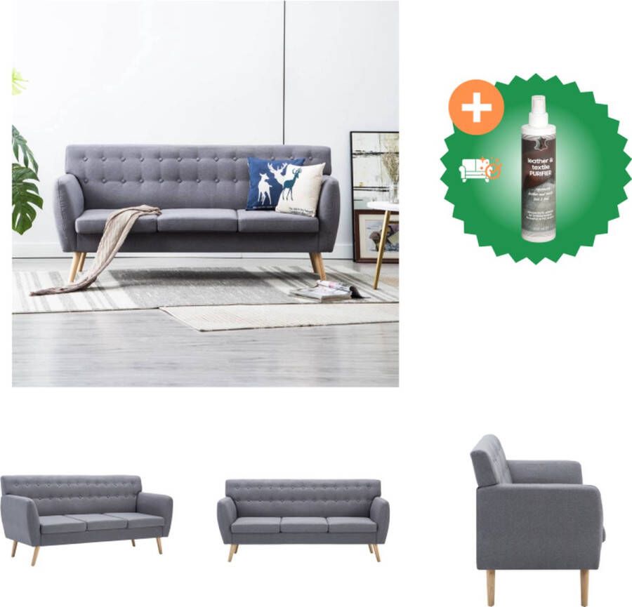 VidaXL 3-zitsbank lichtgrijs 172 x 70 x 82 cm Stijlvolle en comfortabele sofa Bank Inclusief Reiniger