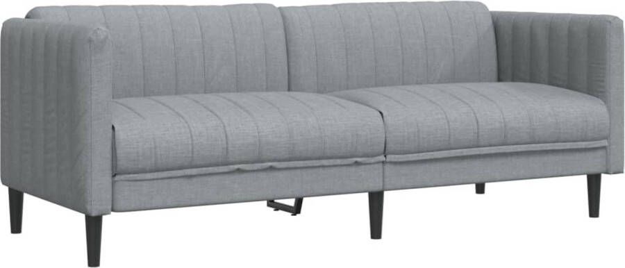 The Living Store Bank Modern Dikgevoerd 3-zitsbank 193 x 76.5 x 74.5 cm Lichtgrijs Dik gevoerde zitting en ondersteunende poten 3 Persoons Bank Lounge Bank Banks Kopen Stoffen Bank Grijze Bank - Foto 2