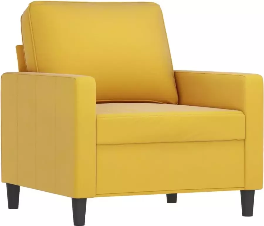 VIDAXL 4-delige Loungeset met kussens fluweel geel - Foto 2