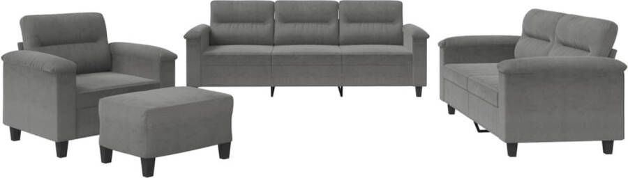 VidaXL Loungeset 4-delig met Kussens Donkergrijs Loungebank Hoekbank Tuinset Buitenmeubilair Loungehoek