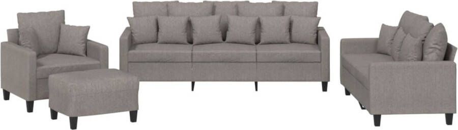 VidaXL -4-delige-Loungeset-met-kussens-stof-taupe - Foto 2