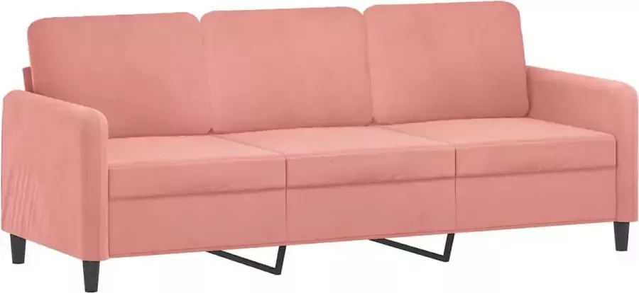 VIDAXL 4-delige Loungeset met sierkussens en kussens fluweel roze - Foto 2