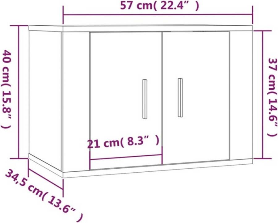 VidaXL -4-delige-Tv-meubelset-bewerkt-hout-betongrijs - Foto 4