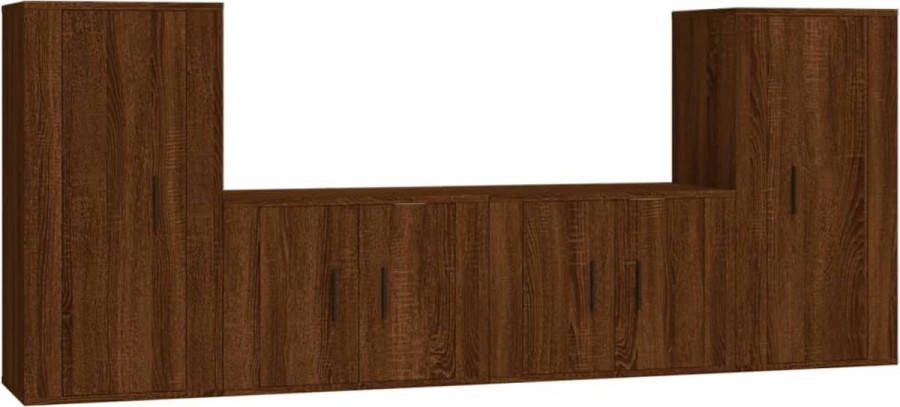 VidaXL -4-delige-Tv-meubelset-bewerkt-hout-bruineikenkleurig - Foto 2