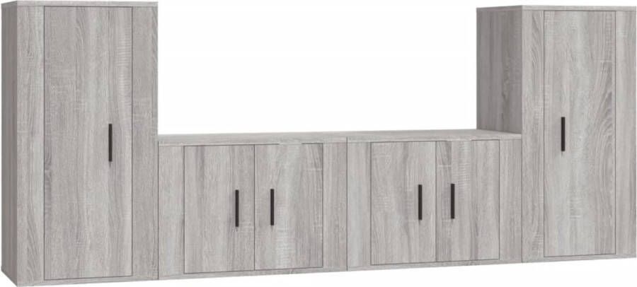 VidaXL -4-delige-Tv-meubelset-bewerkt-hout-grijs-sonoma-eikenkleurig - Foto 2