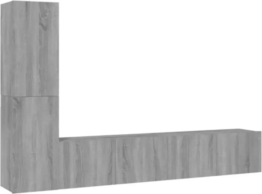 VidaXL -4-delige-Tv-meubelset-bewerkt-hout-grijs-sonoma-eikenkleurig - Foto 3