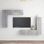 VidaXL -4-delige-Tv-meubelset-spaanplaat-betongrijs - Thumbnail 4
