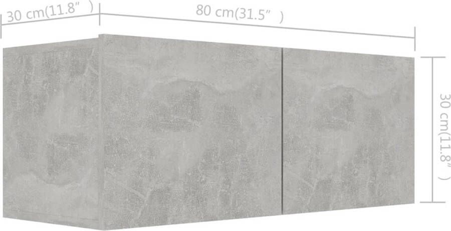 VidaXL 4-delige Tv-meubelset bewerkt hout betongrijs - Foto 6