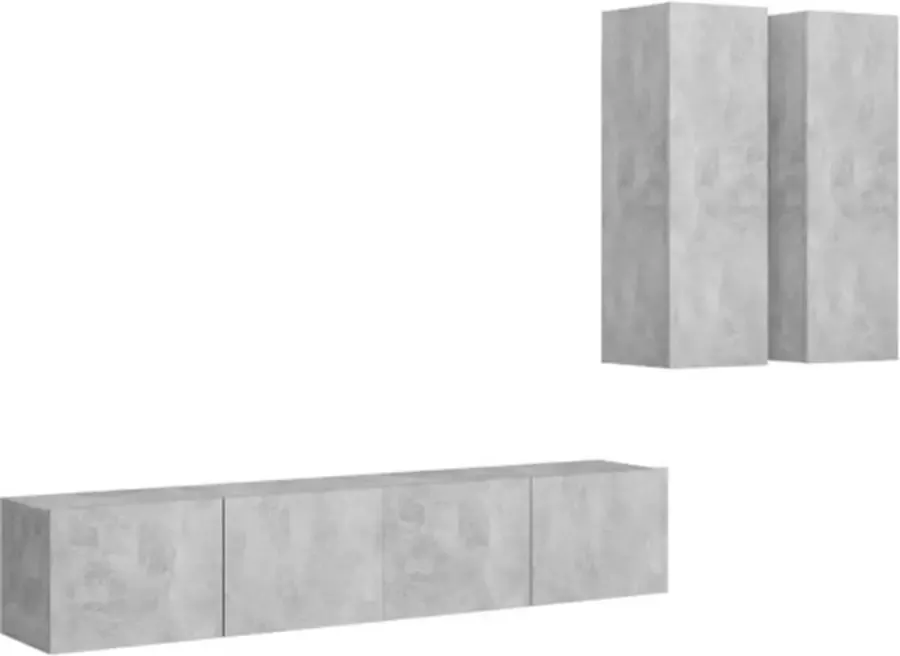 VidaXL 4-delige Tv-meubelset bewerkt hout betongrijs - Foto 7