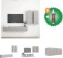 VidaXL tv-meubel set Wandmontage Betongrijs 80x30x30cm 2x 30.5x30x90cm Spaanplaat Kast Inclusief Houtreiniger en verfrisser - Thumbnail 1