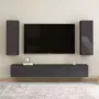VidaXL 4-delige Tv-meubelset spaanplaat hoogglans grijs - Thumbnail 2