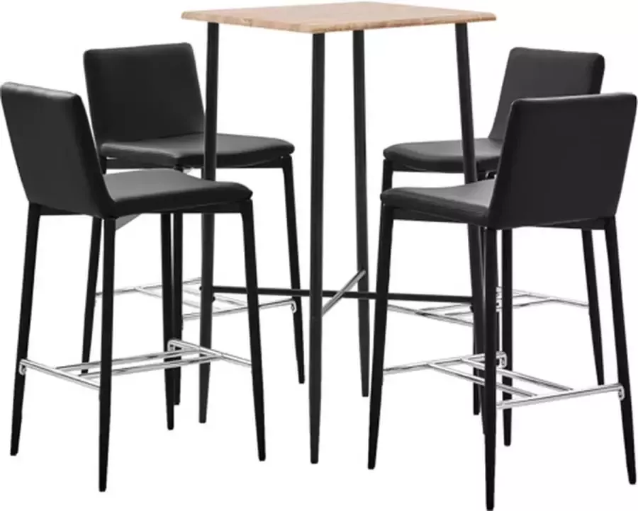 VidaXL -5-delige-Barset-kunstleer-zwart - Foto 2