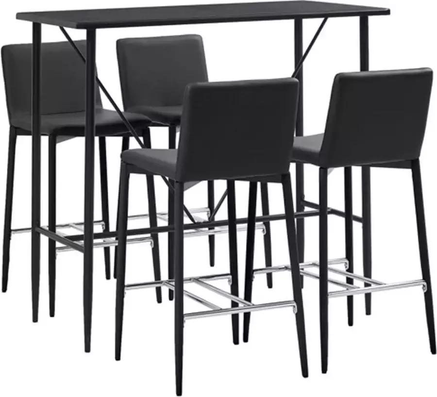 VidaXL -5-delige-Barset-kunstleer-zwart - Foto 1