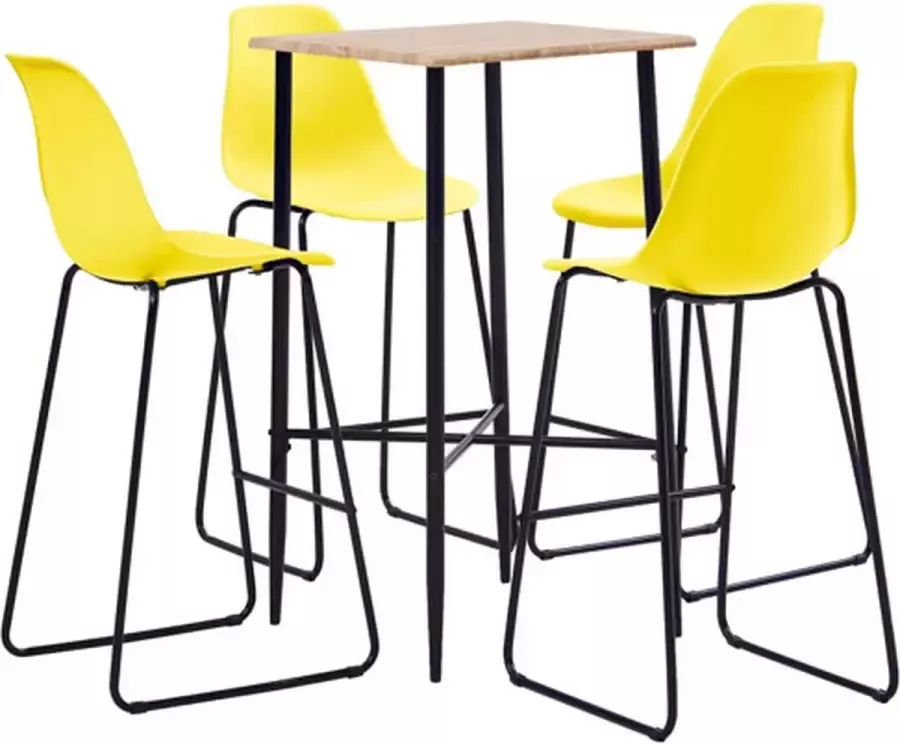 VidaXL 5-delige Barset kunststof geel