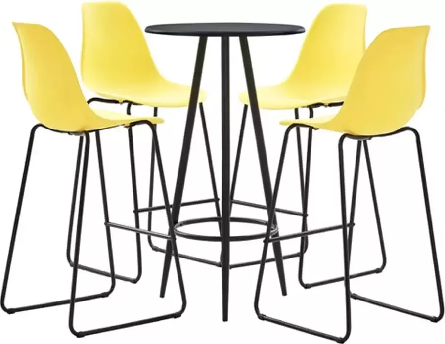 VidaXL 5-delige Barset kunststof geel